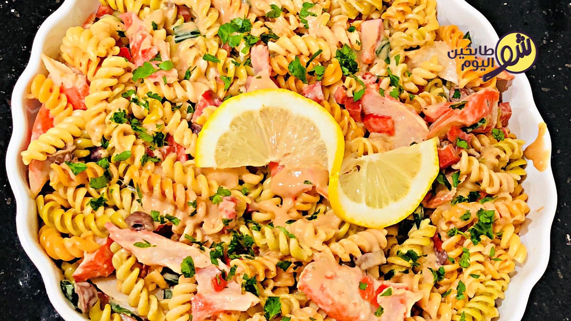 Colored Pasta with Thousand Island Dressing