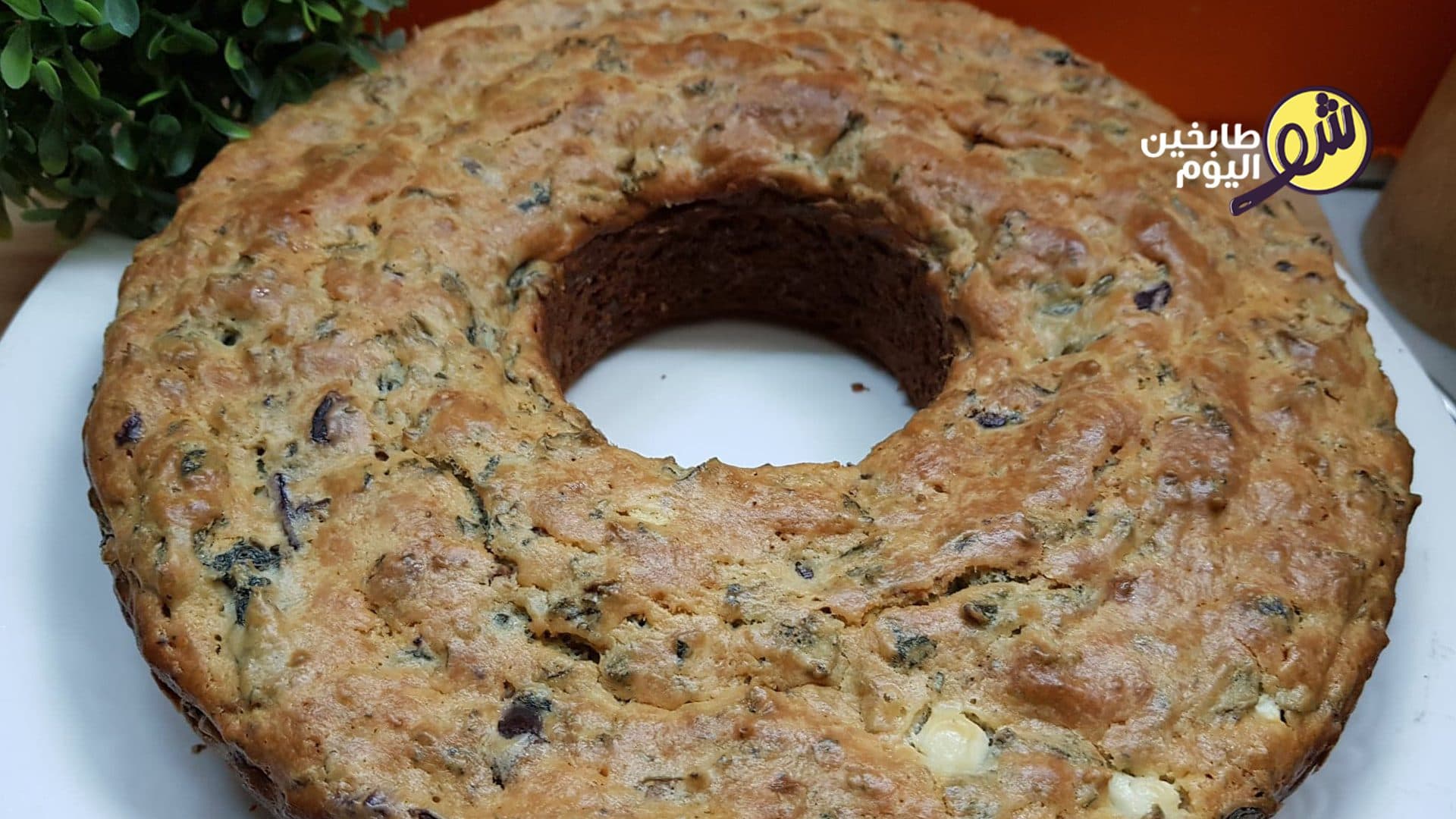 الكيكة المالحة بالجبنة والزعتر الأخضر