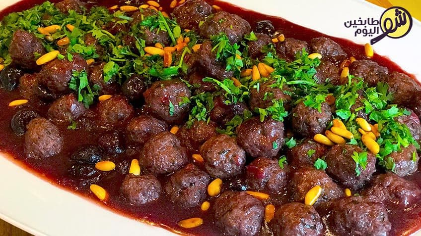 طريقة كباب اللحم بصلصة الكرز